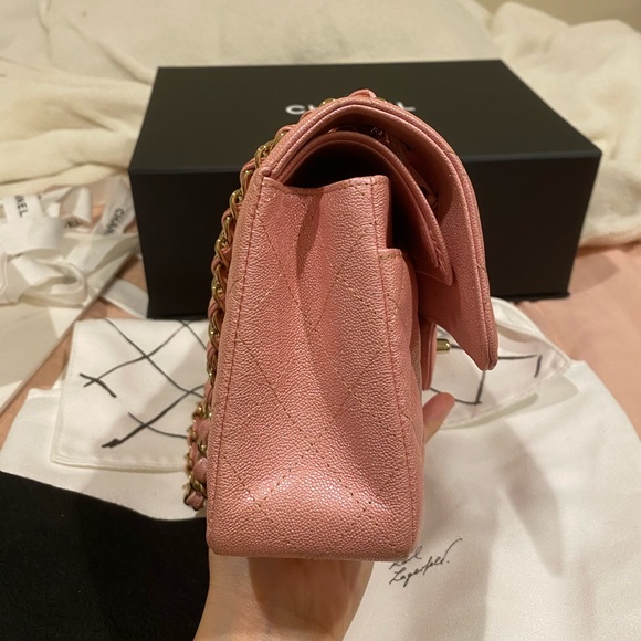 ❌SOLD❌ CHANEL 19S Iridescent Pink Caviar Small CF - Picture 5 of 15